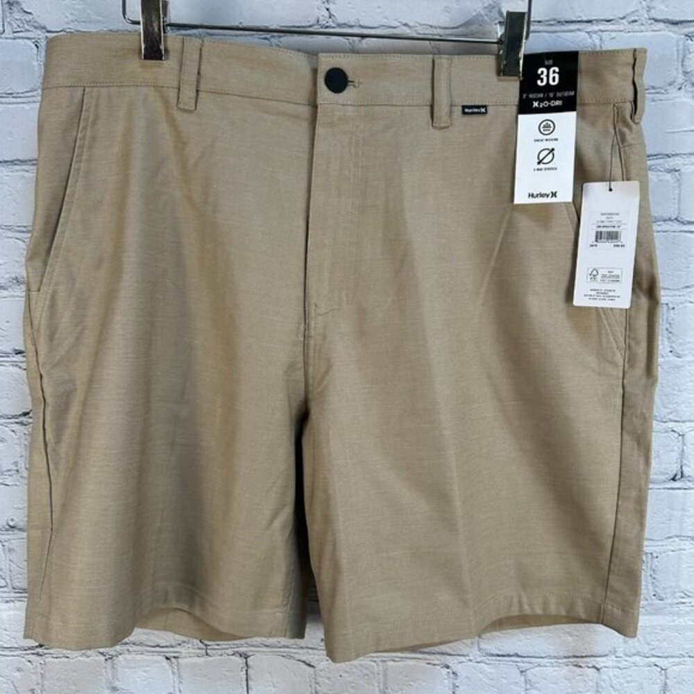 Hurley Men's H2O Dri Breathe 19" Outseam Hybrid‎ Swim Board WalkShorts, Khaki - Picture 3 of 12
